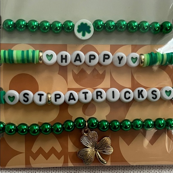 St. Patrick's Day Green Bracelets Set - Picture 2 of 3